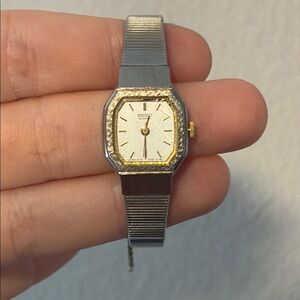 Seiko Vintage Octagon Silver and Gold Women's Dress Watch